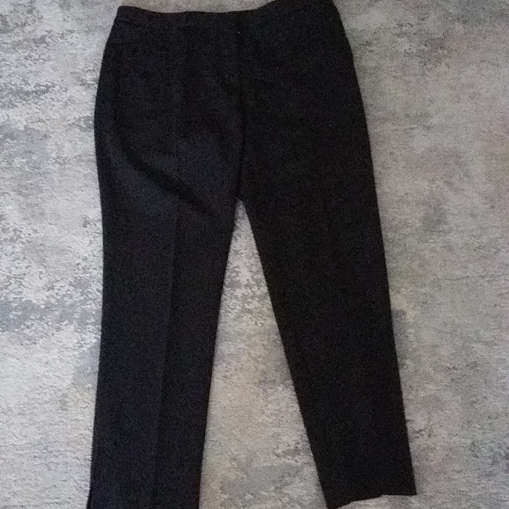 ELIE TAHARI BLACK SLIM LEG PANTS/ZIPPER FRONT/POCKETS/CUTE ANKLE SLITS,S-4